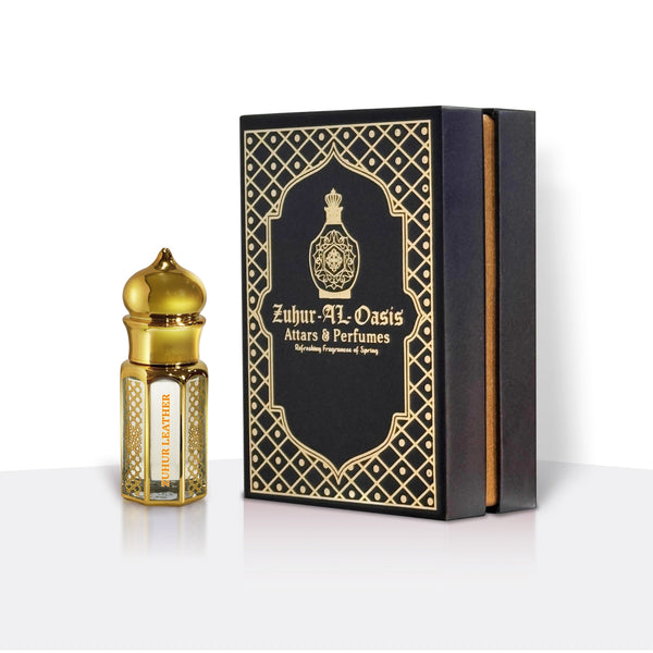 Zuhur Leather Non alcoholic Attar For Men