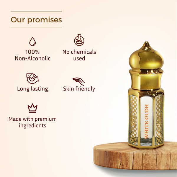 White Oudh Non Alcoholic Attar For Men