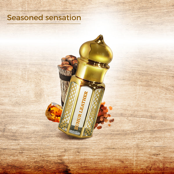 Zuhur Leather Non alcoholic Attar For Men